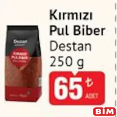 DESTAN KIRMIZI PUL BİBER 250 G fiyat ve kampanya bilgisi